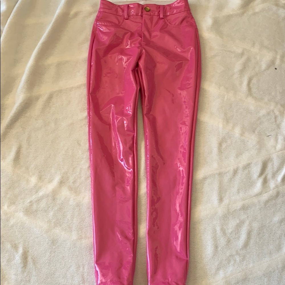 Pink Vinyl Pants sz xs